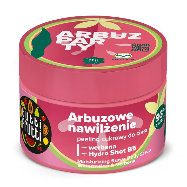 Farmona Tutti Frutti nawilżający peeling cukrowy do ciała Arbuz i Werbena + Hydro Shot B5 300g