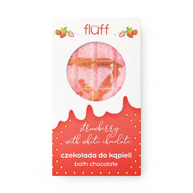 Fluff Bath Chocolate czekolada do kąpieli Strawberry & White Chocolate 200g