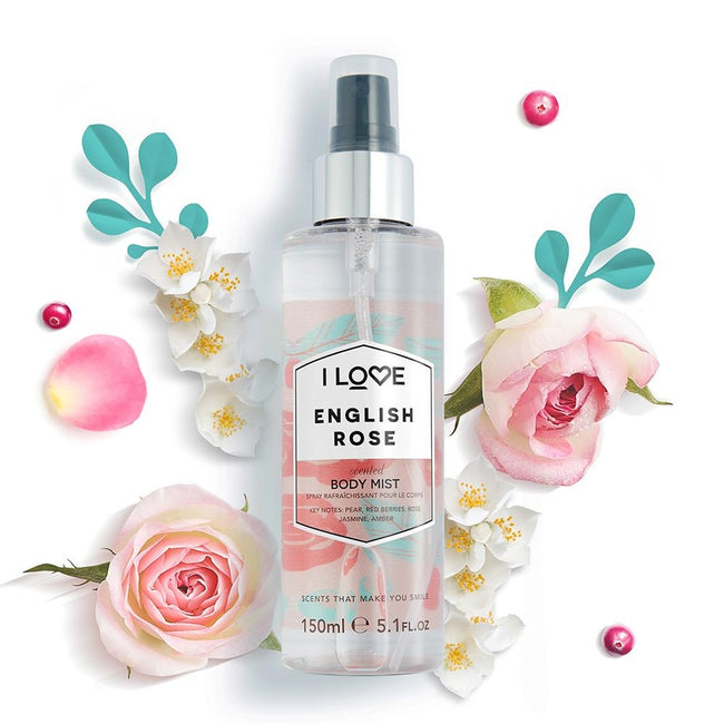 I Love Scented Body Mist zapachowa mgiełka do ciała English Rose 150ml