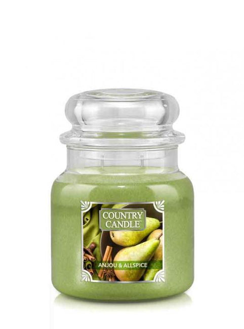 Country Candle Średnia świeca zapachowa z dwoma knotami Anjou & Allspice 453g