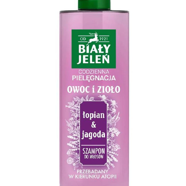 Biały Jeleń Owoc i Zioło szampon do włosów Łopian & Jagoda 400ml