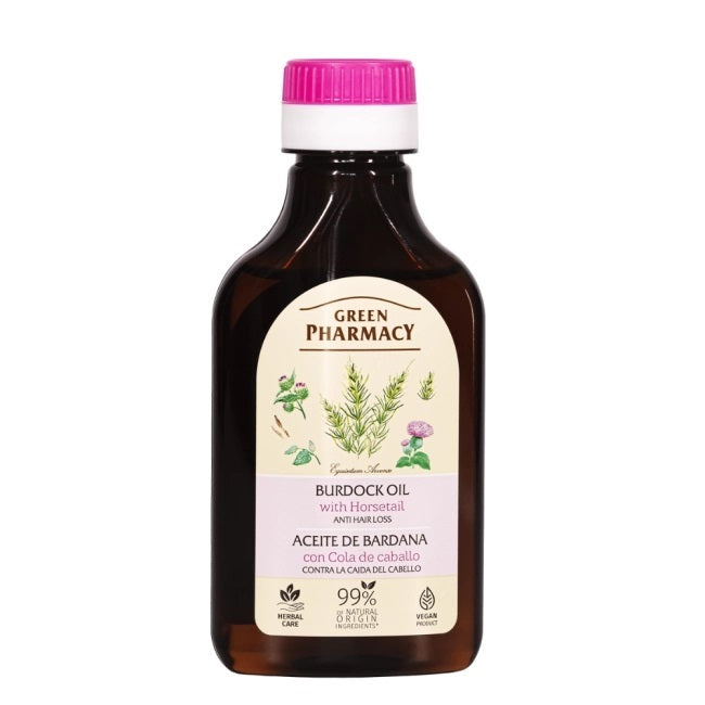 Green Pharmacy Herbal Care Burdock Oli Against Hair Loss olejek łopianowy ze skrzypem polnym przeciw wypadaniu włosów 100ml