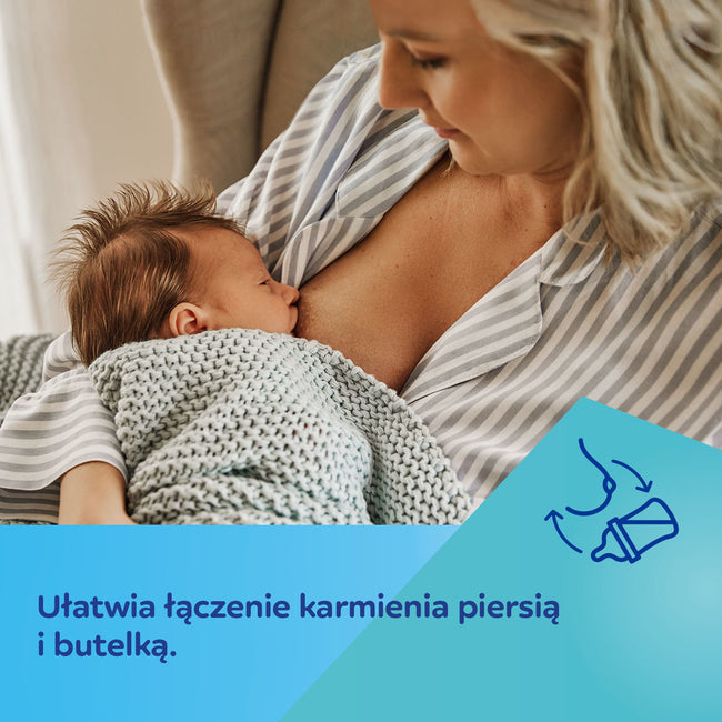 Canpol Babies EasyStart butelka szeroka antykolkowa Bonjour Paris Niebieska 240ml