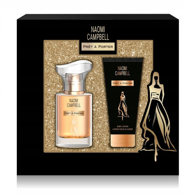 Naomi Campbell Pret A Porter zestaw woda toaletowa spray 15ml + balsam do ciała 50ml