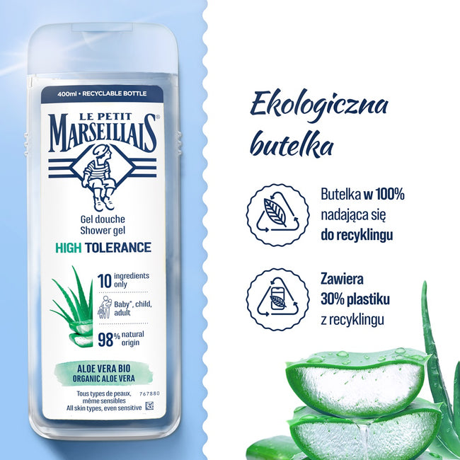 Le Petit Marseillais Nawilżający żel pod prysznic o wysokiej tolerancji z Aloesem BIO 400ml