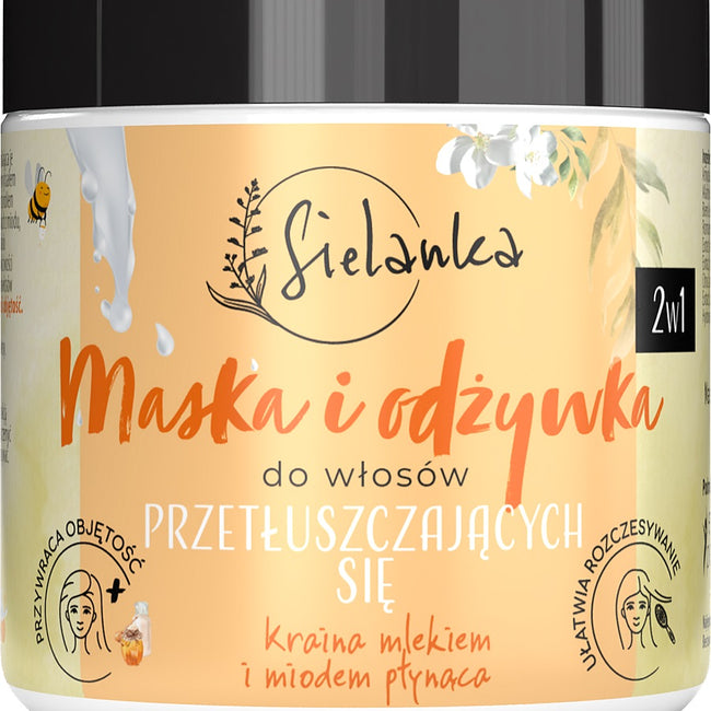 Sielanka 2 w 1 maska i odżywka do włosów przetłuszczających się Mleko i Miód 250ml