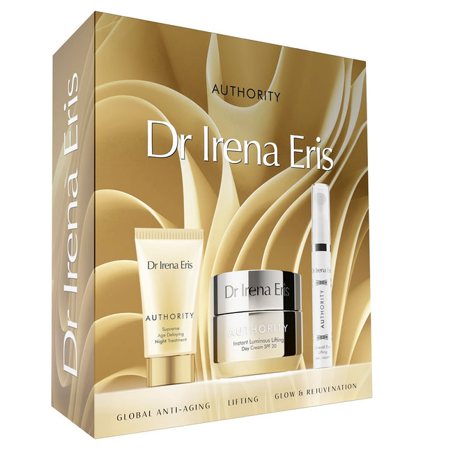 Dr Irena Eris Authority zestaw liftingujący krem na dzień SPF20 50ml + przeciwzmarszczkowy krem na noc 30ml + liftingujące serum pod oczy 15ml