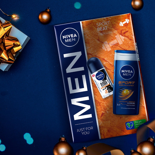 Nivea Men Sport Beat zestaw żel pod prysznic 250ml + antyperspirant roll-on 50ml