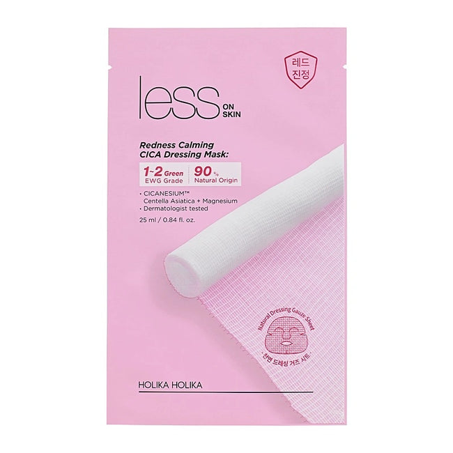 HOLIKA HOLIKA Less On Skin Redness Calming CICA Dressing Mask nawilżająca maseczka z gazy opatrunkowej do zaczerwienionej i suchej skóry 25ml