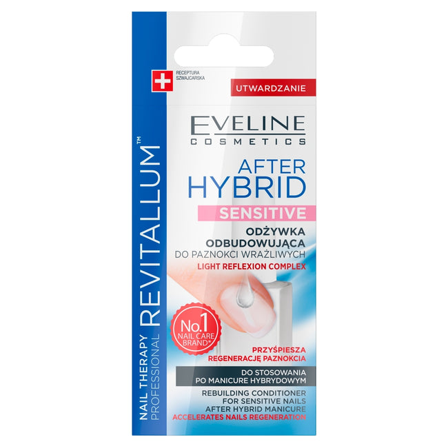 Eveline Cosmetics Nail Therapy Professional Revitallum After Hybrid Sensitive odżywka odbudowująca do paznokci wrażliwych 12ml
