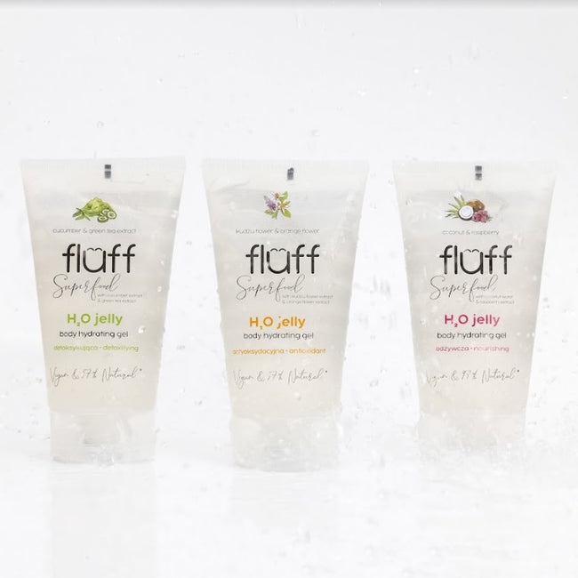 Fluff H2O Jelly Body Hydrating Gel odżywcza woda żelowa Kokos i Malina 150ml