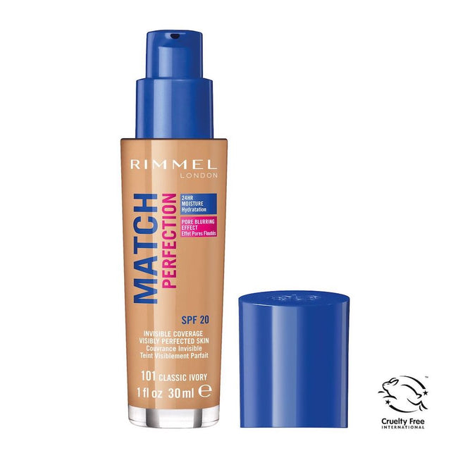 Rimmel Match Perfection Foundation podkład dopasowujący się do cery 101 Classic Ivory SPF20 30ml