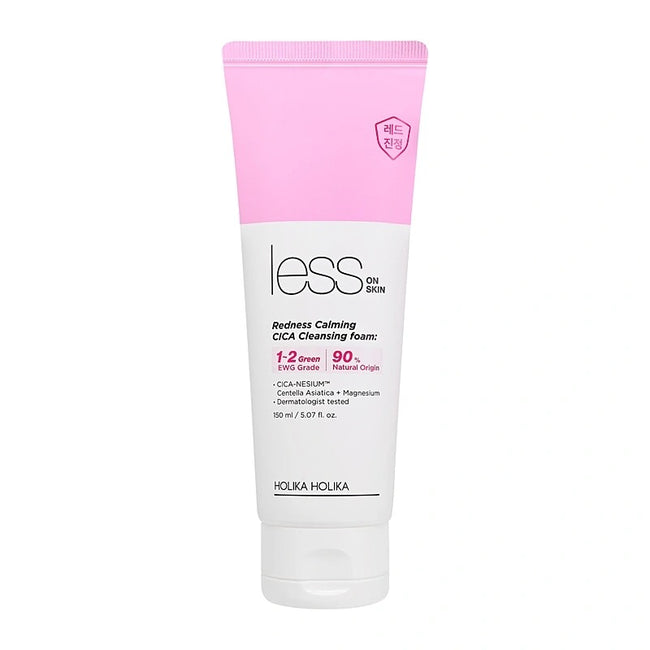 HOLIKA HOLIKA Less On Skin zestaw Redness Calming CICA Cleansing Foam pianka myjąca do twarzy 150ml + CICA Balm krem do skóry wrażliwej i zaczerwienionej 40ml