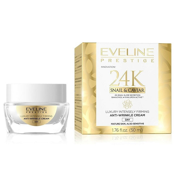 Eveline Cosmetics Prestige 24k Snail&Caviar luksusowy intensywnie ujędrniający krem przeciwzmarszczkowy na dzień 50ml