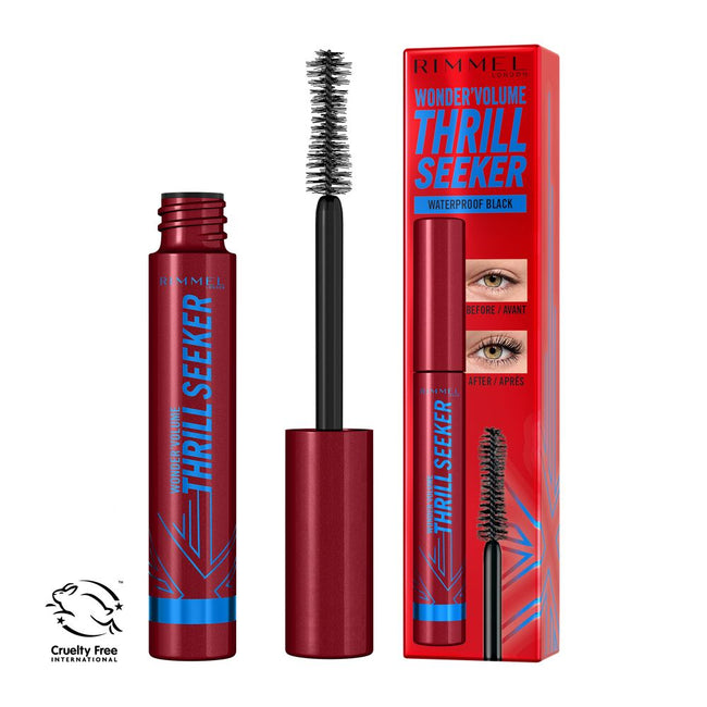 Rimmel Wonder'Volume Thrill Seeker wodoodporny i zwiększający objętość tusz do rzęs 003 Waterproof Black 8ml