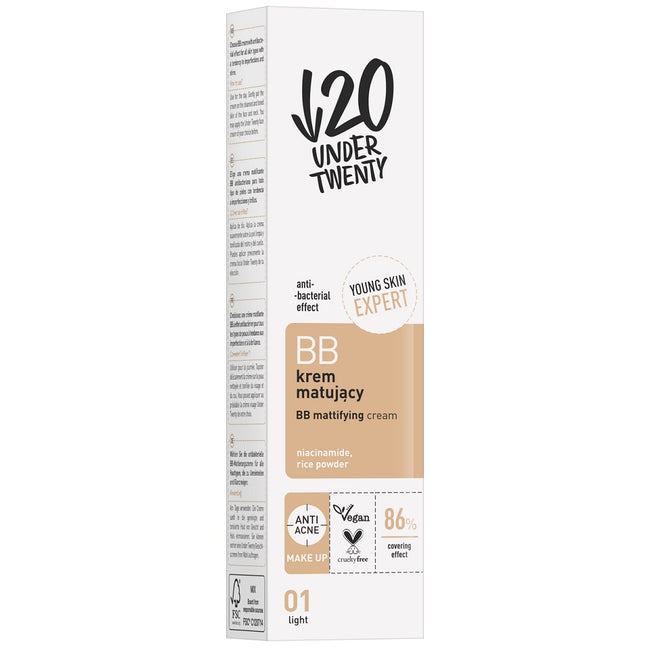 Under Twenty Matujący krem BB 01 Light 60ml
