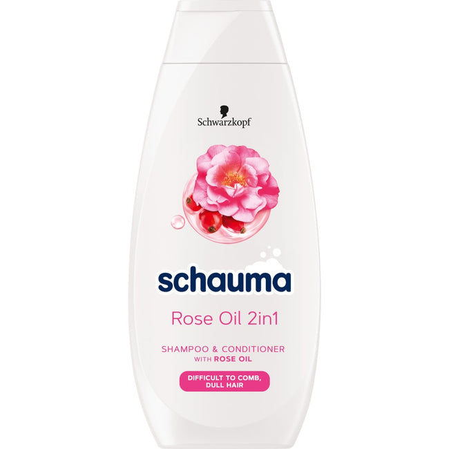 Schauma Rose Oil 2in1 szampon i odżywka ułatwiająca rozczesywanie do włosów splątanych i matowych 400ml