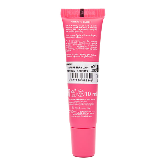 Ingrid Lexy Creamy Blush kremowy róż do twarzy Raspberry Jam 10ml