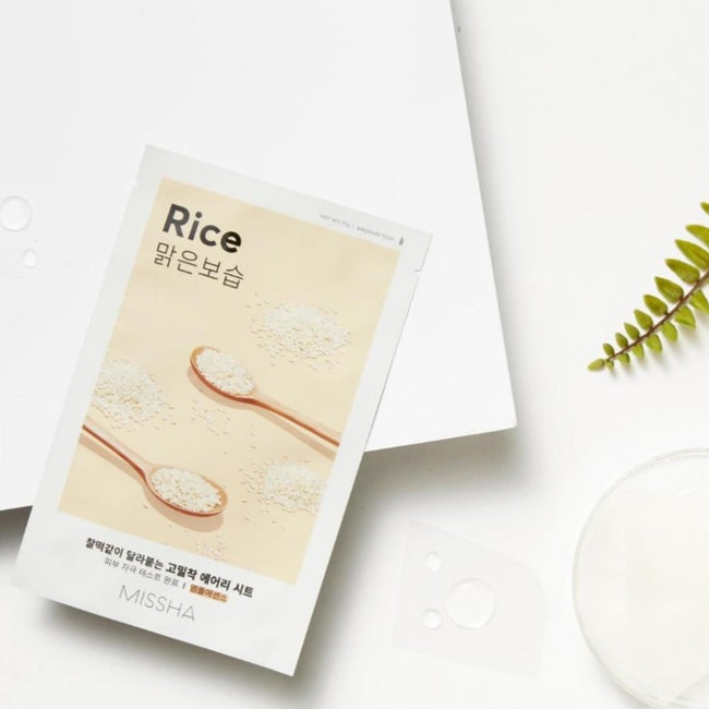 Missha Airy Fit Sheet Mask rozjaśniająco-wygładzająca maseczka w płachcie z ekstraktem z ryżu Rice 19ml