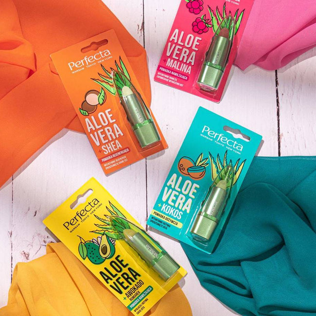 Perfecta Aloe Vera nawilżająca pomadka do ust z aloesem i maliną 5g