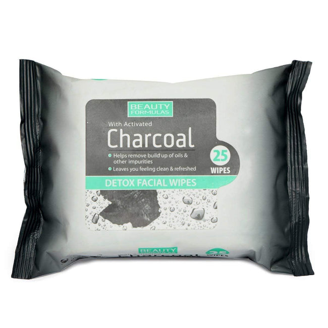Beauty Formulas Charcoal Detox Facial Wipes chusteczki oczyszczające z aktywnym węglem 25szt.