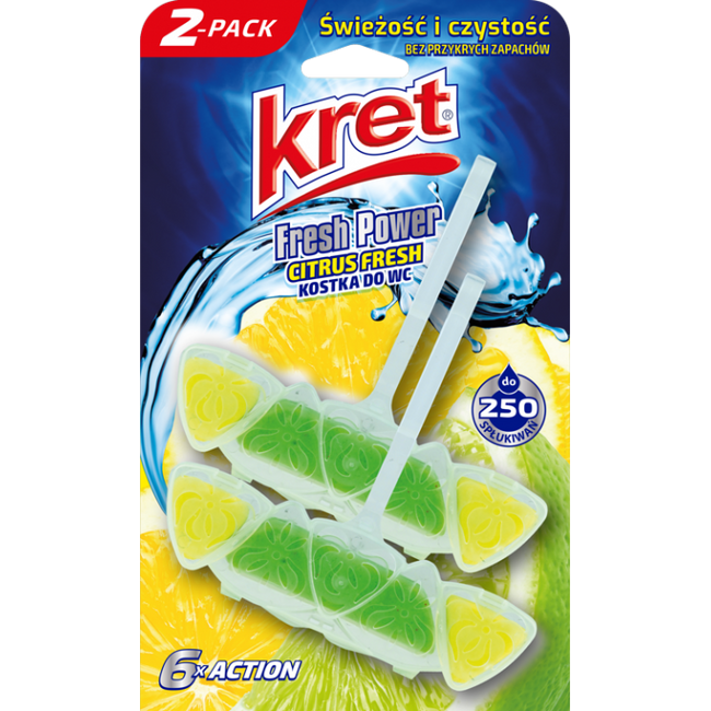 Kret Fresh Power zawieszka do WC Citrus Fresh 2x40g