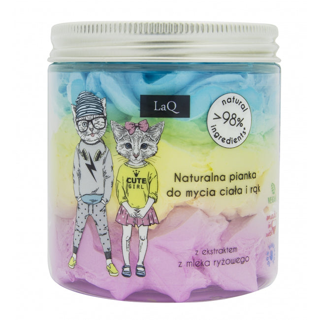 LaQ Naturalna pianka do mycia ciała i rąk o zapachu gumy balonowej z ekstraktem z mleka ryżowego 250ml