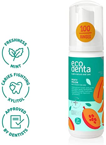 Ecodenta Minty Melon Mouthfoam For Kids pianka do płukania jamy ustnej dla dzieci od trzeciego roku życia Miętowy Melon 150ml