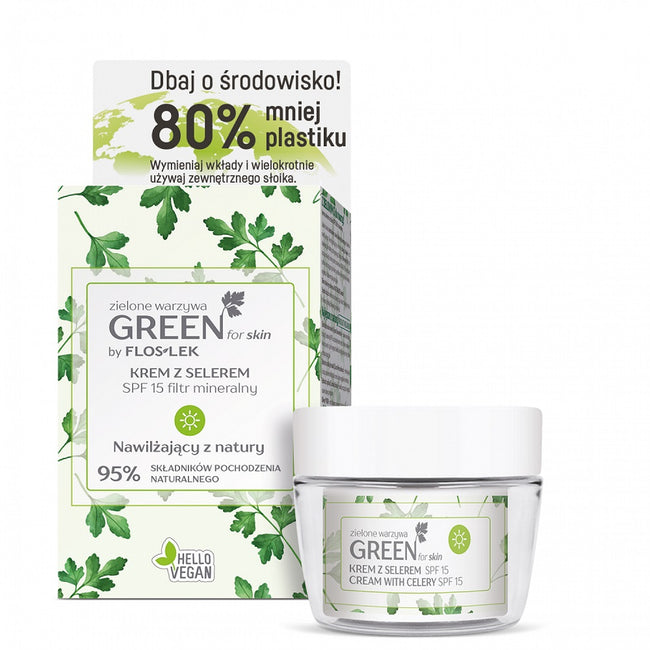 Floslek Green For Skin Zielone Warzywa krem z selerem na dzień SPF15 filtr mineralny 50ml