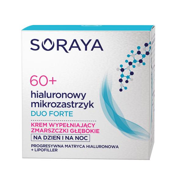 Soraya Hialuronowy Mikrozastrzyk Duo Forte 60+ krem wypełniający zmarszczki głębokie na dzień i na noc 50ml