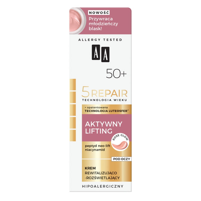 AA Technologia Wieku 5Repair 50+ Aktywny Lifting krem pod oczy rewitalizujaco-rozświetlający 15ml