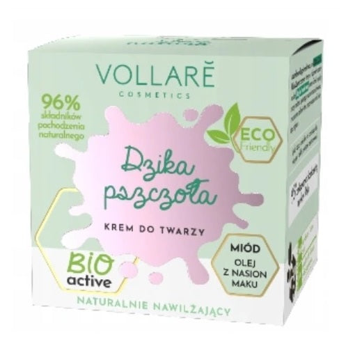 Vollare Dzika Pszczoła naturalnie nawilżający krem do twarzy Miód i Olej z Nasion Maku 50ml